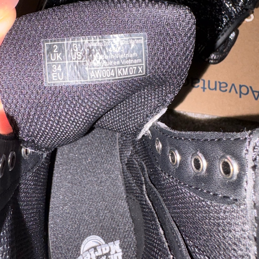 Dr. Martens Black Sparkle Combat Boots - Picture 3 of 6